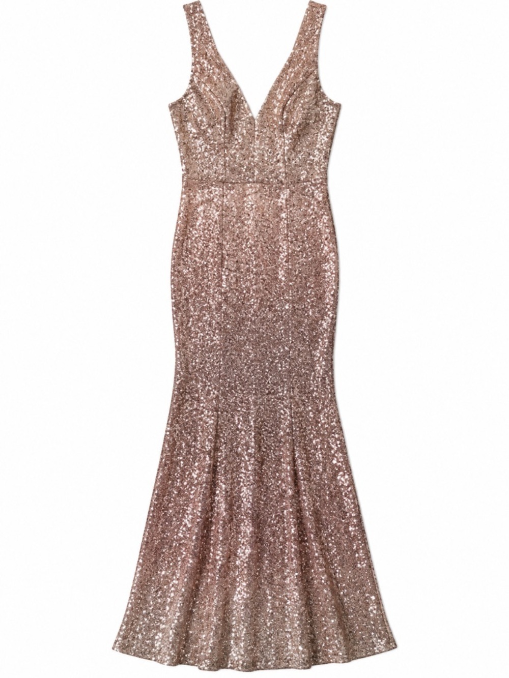 *Damaged zipper* Crystal Doll • Rose Gold • Sequin Maxi Gown